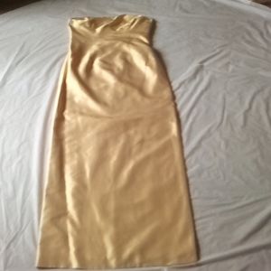 Cynthia Rowley yellow silk strapless dress gown. Size 8